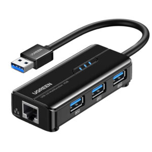 3 Port USB 3.0 Hub with Ethernet Adapter